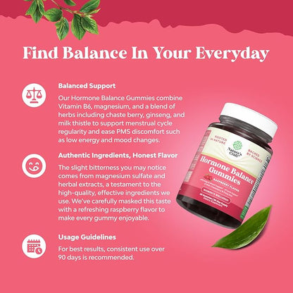 Hormone Balance for Women of All Ages - PMS Gummies and Cycle Support Supplements for Women with Vitamin B6 and Dong Quai Gummy Vitamin - Menopause Relief Mood Support Supplement PMS Support for Women