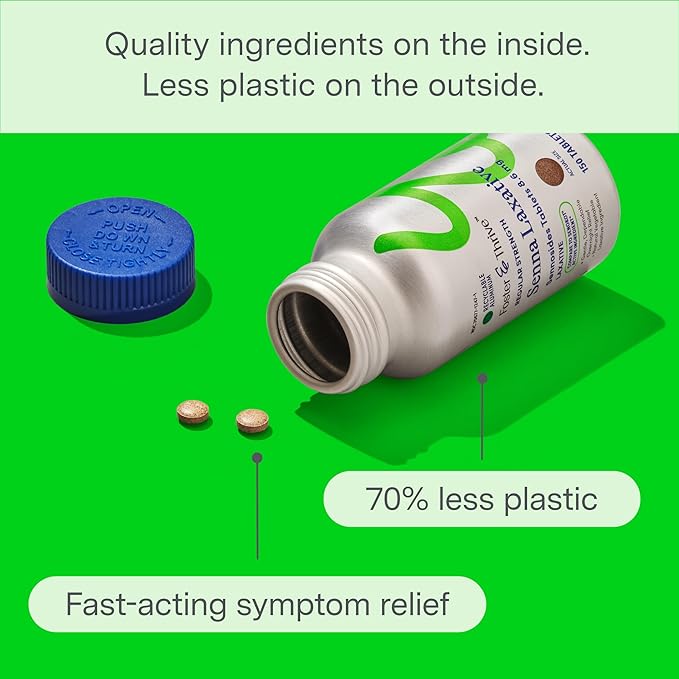 Foster & Thrive Senna Laxative, 150 Tablets, Natural Vegetable Ingredients, Day and Overnight Bowel Relief for Constipation, Bloating, Irregularity, Comparable to Senokot-S