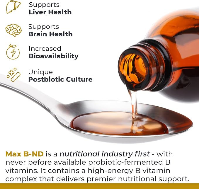 Premier Research Labs: Max B-ND Liquid Vitamin B-Complex for Liver & Brain Health - Sublingual Drops for Energy, Immune, Made in The USA - 8 fl oz - Thiamin, B12, B6 & More - for Men, Women, Kids