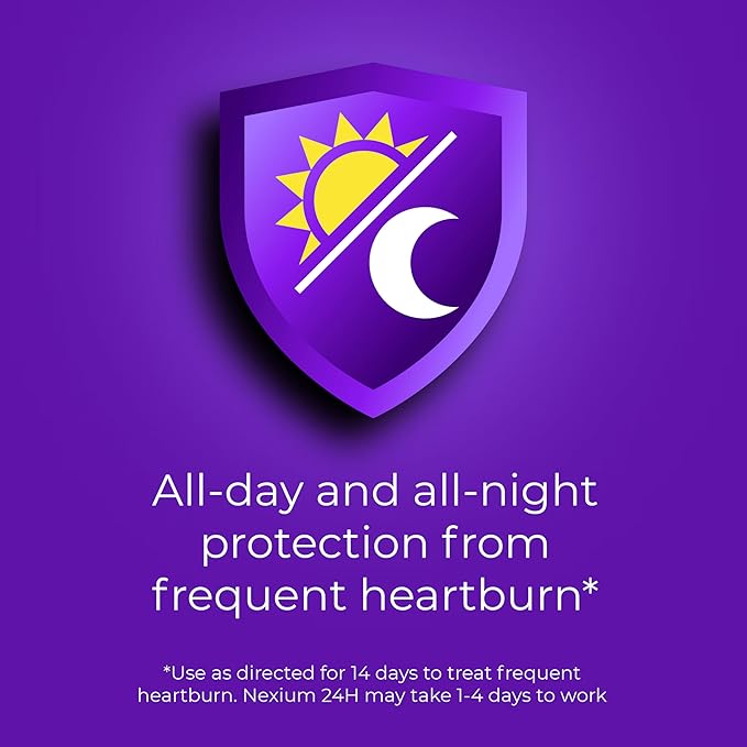 Nexium 24HR ClearMinis Acid Reducer Heartburn Relief Delayed Release Capsules for All-Day and All-Night Protection from Frequent Heartburn, Heartburn Medicine with Esomeprazole Magnesium - 42 Count