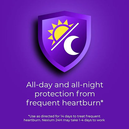 Nexium 24HR ClearMinis Acid Reducer Heartburn Relief Delayed Release Capsules for All-Day and All-Night Protection from Frequent Heartburn, Heartburn Medicine with Esomeprazole Magnesium - 42 Count