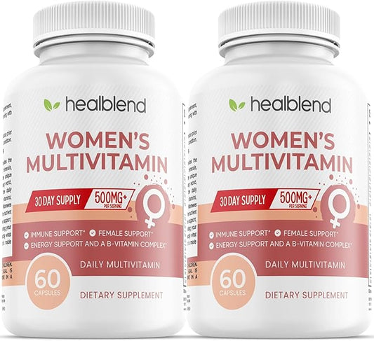 Women's Multivitamin with Biotin (Without Iron) - 20 Essential Vitamins and Minerals, Supports General Health, Energy & Immunity - 60 Capsules (2)