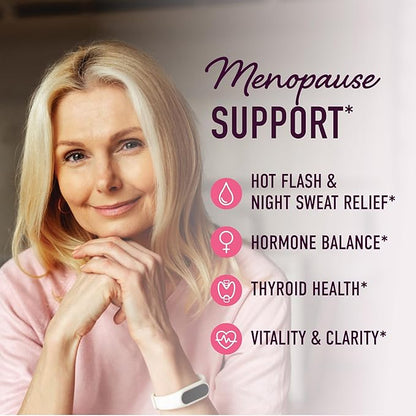 Menopause Support Gummies | Hormone Balance Relief for Hot Flashes, Night Sweats, Mood Swings, & Bloating | with Phytoestrogen Soy, Vitamin D3, PABA, Biotin | Vegetarian, Gluten-Free | 60 Count