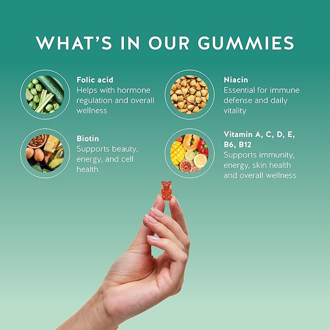 Immune Support Gummies – Vitamin C, D, B6 & B12 – Daily Immune Boost – Vegan, Naturally Flavored (30 Gummies)