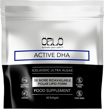 Orlo DHA - Vegan DHA Omega 3 Supplement - Triple Strength Omega3s - Plant Based DHA & EPA Fatty Acids Algae Omega-3 Oil - Krill or Fish Oil Alternative (60 Mini Softgels)