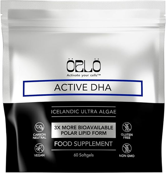 Orlo DHA - Vegan DHA Omega 3 Supplement - Triple Strength Omega3s - Plant Based DHA & EPA Fatty Acids Algae Omega-3 Oil - Krill or Fish Oil Alternative (60 Mini Softgels)