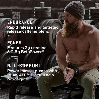 BEYOND RAW LIT Advanced Pre Workout Formula, Lemon Ice, for Energy, Focus, Endurance, Pumps, with 300mg Rapid and Targeted Release Caffeine, Creatine, Betaine, Beta Alanine, Taurine, 20 Servings
