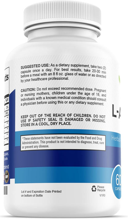healblend L-Arginine Plus: Calcium, Niacin, L-Arginine Blend, L-Citrulline Complex & Beta Alanine - 60 Capsules