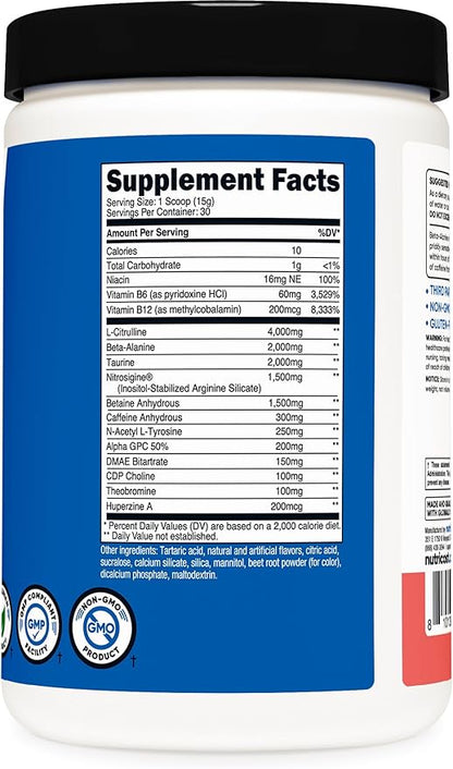 Nutricost Pre-Workout Xtreme, Watermelon, 30 Servings, Vegetarian, Non-GMO and Gluten Free (Pre-X)