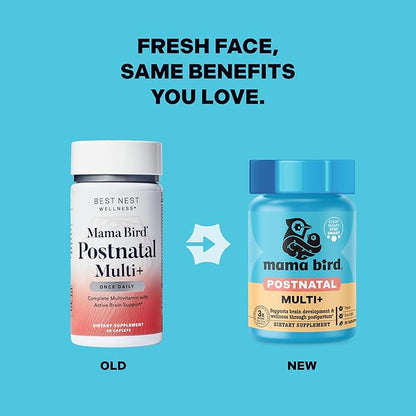 Best Nest Wellness Mama Bird Postnatal Vitamins for Breastfeeding and Postpartum, Whole Food Organic Blend, Methylated Vitamins, Vegan, Once Daily, 30 Ct