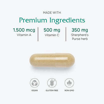 Vitanica Slow Flow, Menstrual Flow Support, Vegan, 60 Capsules