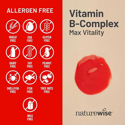 NatureWise Vitamin B Complex for Women and Men - with Folic Acid Biotin B1 B2 B3 B6 B12 - Support Cellular Energy & Mental Clarity - Gluten & Dairy Free, Non-GMO - 60 Softgels[2-Month Supply]