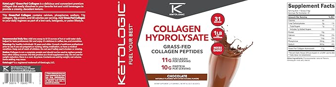Ketologic Grass Fed Collagen (Chocolate Flavor 1LB)
