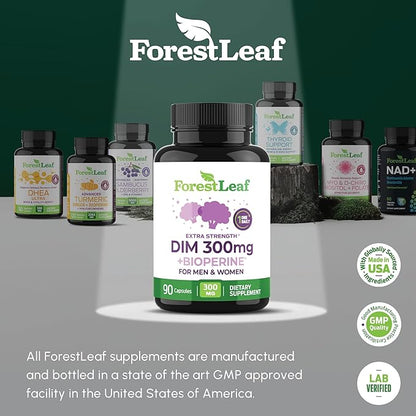 DIM Estrogen Supplement for Women & Men - 300mg DIM Supplement for Women/Men - Diindolylmethane with BioPerine Black Pepper - Support for Metabolism, Hormone Balance, Menopause - 90 Capsules