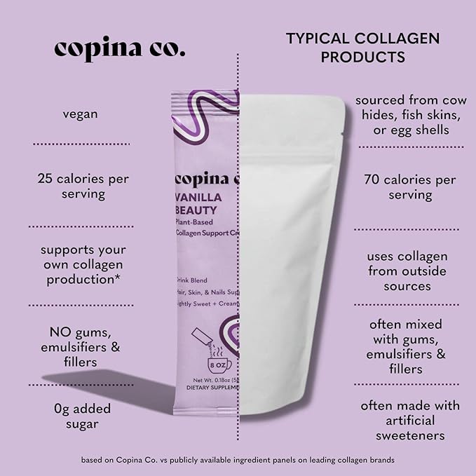 Vanilla Beauty Vegan Collagen Booster Creamer: Plant Based Collagen Support Smoothie Drink Vegan Blend Variety Pack | Vanilla Flavor || 3 Cartons, 10 Individual Servings per Carton