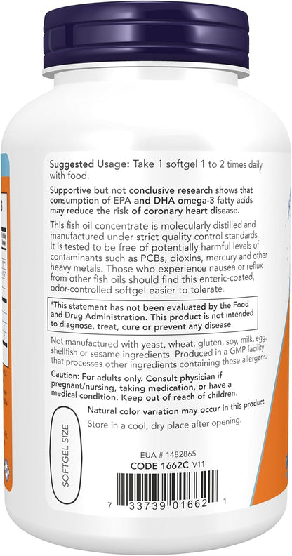 Now Foods Ultra Omega-3 Fish Oil 500 EPA 250 DHA 180 Softgels