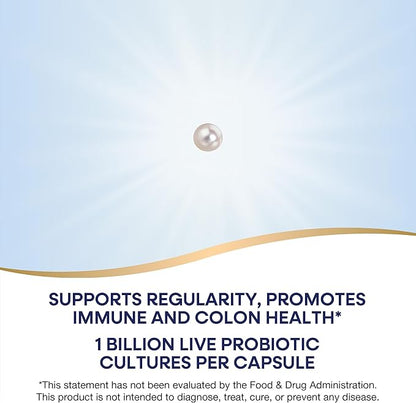 Nature's Way Adults 50+ Probiotic Pearls, Supports Regularity, Immune and Colon Health*, 1 Billion Cultures, No Refrigeration Required, 30 Softgels