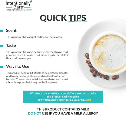 Intentionally Bare Colostrum and Collagen Powder - Colostrum Supplement with Biotin and Collagen Peptides - Colostrum Powder for Skin, Joint and Gut - Brewed Coffee Collagen Supplements 60 Servings