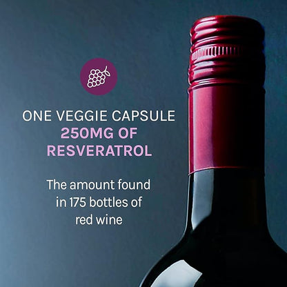 Reserveage Nutrition Beauty Resveratrol 250 mg - Best Trans-Resveratrol - Vegan Antioxidant Supplement for Cellular & Heart Health - Aids Healthy Aging & Immune Health - 120 Vegetable Capsules
