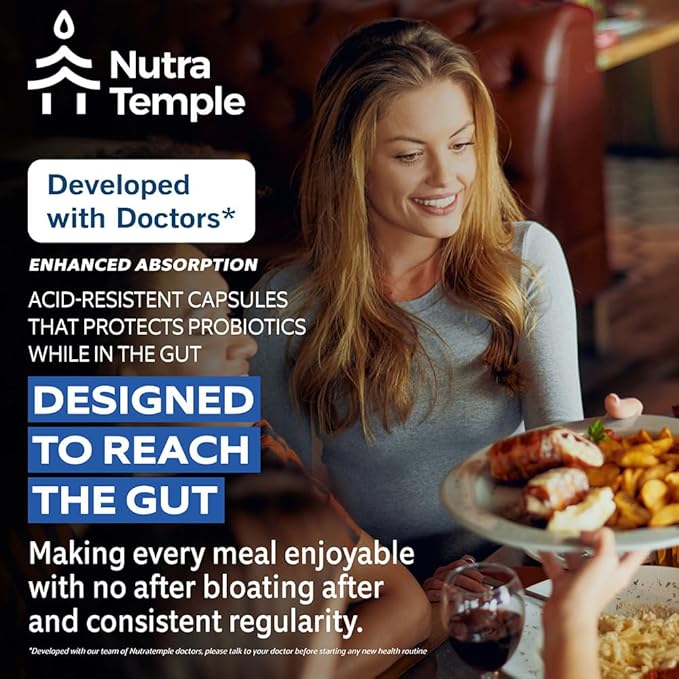 4 in 1 Pre Post Probiotics & Digestive Enzymes for Women & Men - Digestive Health, Gut & Immune Support for Occasional Constipation, Diarrhea, Gas & Bloating – 60 Veggie Capsules