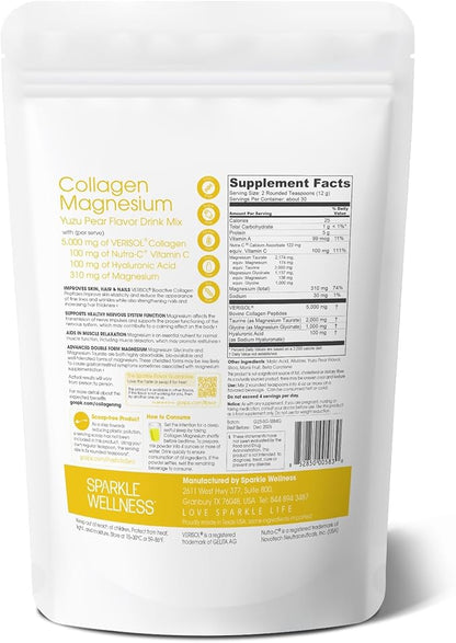 Collagen Magnesium Rest + Restore (Yuzu Pear) [30 Serves] | VERISOL Bioactive Collagen Peptides, Magnesium Glycinate & Taurate Salts | Lauren Roxburgh Rest + Restore | Calming Nightly Beauty Routine