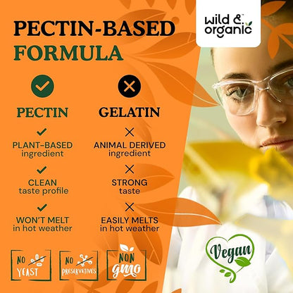 Wild & Organic Inulin Fiber Gummies 4000mg - Digestive Support w/Chicory Root - Soluble Fiber Supplement w/Inulin Powder - Prebiotics for Gut Support - 60 Prebiotic Gummies