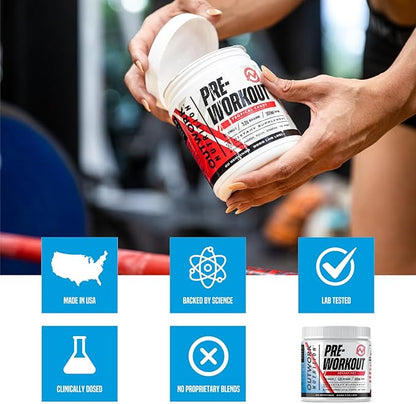 Outwork Nutrition Pre-Workout for Men & Women, Pre Workout Without Creatine, Nootropic Pre Workout Powder with Citrulline Malate, Beta Alanine, Taurine, Rhodiola & Caffeine (Rocket Pop)