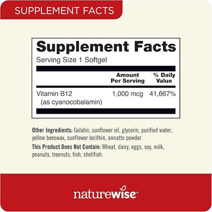 NatureWise Vitamin B12 1,000 mcg 150 Softgels & Vitamin D3 5000iu 360 Mini Softgels for Energy, Mental Clarity, Bone & Muscle Support