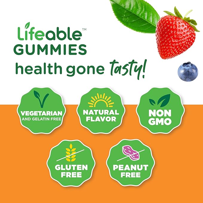Lifeable Vitamin D Kids + Iron & Vitamin C Kids, Gummies Bundle - Great Tasting, Vitamin Supplement, Gluten Free, GMO Free, Chewable Gummy