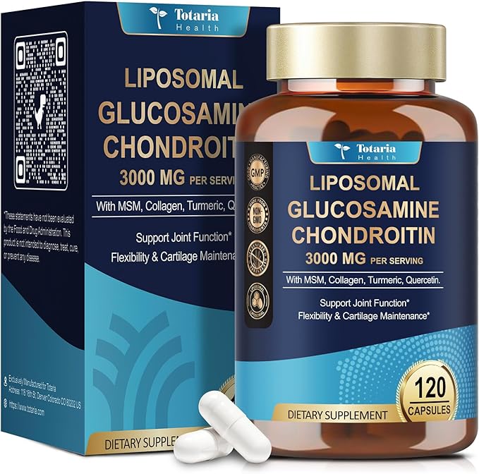 Glucosamine Chondroitin MSM Collagen, 3000MG HSA FSA Eligible Items Only List for Men & Woman, Hsa Store Eligible Items Supplement, Glucosamine Chondroitin Sulfate 120 Capsules Made in USA