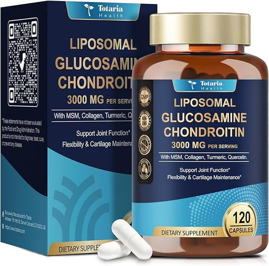 Glucosamine Chondroitin MSM Collagen, 3000MG HSA FSA Eligible Items Only List for Men & Woman, Hsa Store Eligible Items Supplement, Glucosamine Chondroitin Sulfate 120 Capsules Made in USA