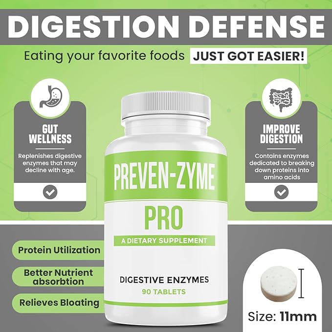 Prevenzyme Pro Digestive Enzyme Supplement (90 Tabs) by Legere Pharmaceuticals for ES Global