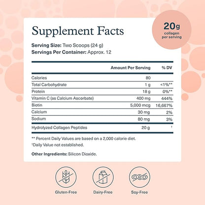 Youtheory Collagen Powder - Premium Collagen Supplement with Vitamin C & Biotin - Healthy Hair, Nails, Skin & Joints* - Hydrolyzed & Highly Absorbable - Dairy & Gluten Free - Unflavored - 10 oz