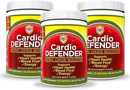 3 Pack - Cardio Heart Health, Nitric Oxide Booster - L-Arginine Supplement with 5,200mg L-Arginine & 1,200mg L-Citrulline - Heart Health & Cardiovascular Support