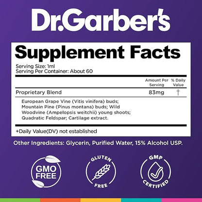 Dr. Garber's Natural Solutions Joint Health Oral Drops - Gemmotherapy Liquid Supplement for Healthy Joint Support & Function, Joint Repair, and Improved Mobility & Flexibility - 60ml