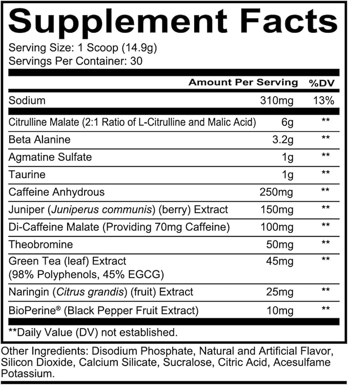 REDCON1 Total War Preworkout, Orange Crush - Contains 320mg of Caffeine from Green Tea, Juniper & Beta Alanine - Pre Work Out with Amino Acids to Increase Pump, Energy + Endurance (30 Servings)