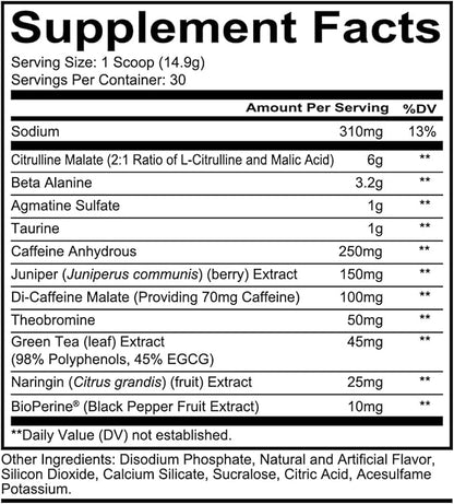 REDCON1 Total War Preworkout, Orange Crush - Contains 320mg of Caffeine from Green Tea, Juniper & Beta Alanine - Pre Work Out with Amino Acids to Increase Pump, Energy + Endurance (30 Servings)