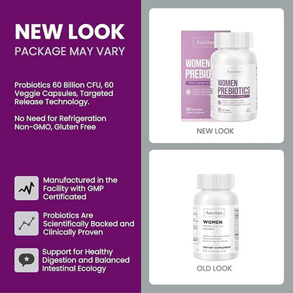 Ph Balance Pills Female Vaginal Probiotics Women Gut Health Prebiotics 60 Billion CFU Capsules Digestive Urinary Tract Support
