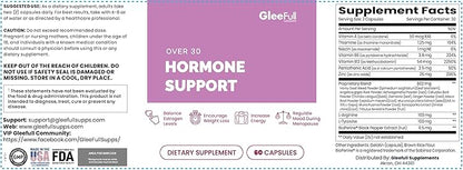 GleeFull Over 30 Hormone Support - Menopause Supplements for Women - Hormone Balance for Women - Hot Flash Relief - Menopause Support