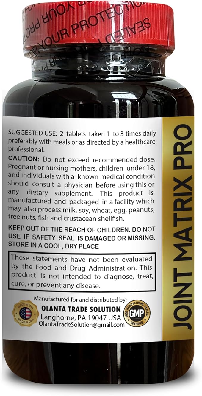 msm and glucosamine - Joint Matrix PRO - Chondroitin Sulfate, Advanced Joint Support Formula, Promotes Joint Comfort & Flexibility, Supports Healthy Joint - 1 Bottle