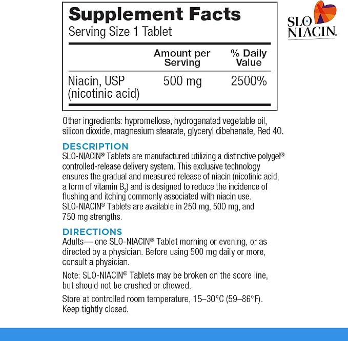 Kinara Slo Niacin 500mg Flush Free 100 Capsules/Tablets 6-Pack, Vitamin B3, Heart & Nutritional Health, Energy Production, Circulation, Skin Pill Organizer