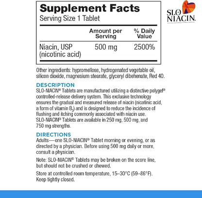 Kinara Slo Niacin 500mg Flush Free 100 Capsules/Tablets 6-Pack, Vitamin B3, Heart & Nutritional Health, Energy Production, Circulation, Skin Pill Organizer