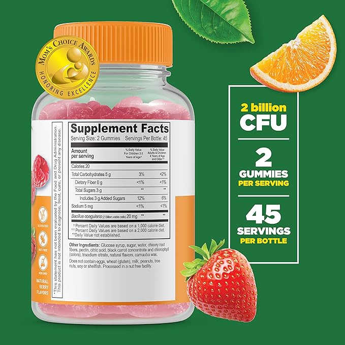 Lifeable Calcium with Vitamin D Kids + Probiotic 2 Billion CFU Kids, Gummies Bundle - Great Tasting, Vitamin Supplement, Gluten Free, GMO Free, Chewable Gummy