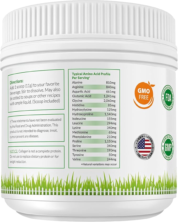 FORTEVIT Hydrolyzed Collagen Peptides Powder - Boosts Skin Elasticity, Strengthens Hair & Nails, Supports Joint Mobility - Unflavored, Non-GMO, Sugar-Free, Keto & Paleo-Friendly (16oz Jar)