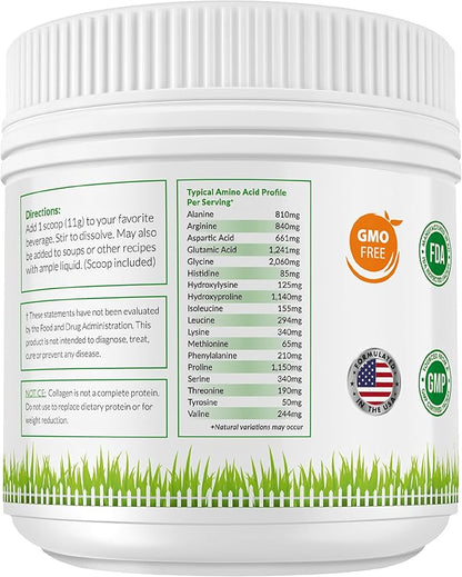 FORTEVIT Hydrolyzed Collagen Peptides Powder - Boosts Skin Elasticity, Strengthens Hair & Nails, Supports Joint Mobility - Unflavored, Non-GMO, Sugar-Free, Keto & Paleo-Friendly (16oz Jar)