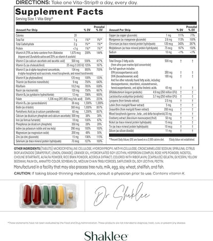 Shaklee -Vitalizer Women - Advanced Nutrition - Prenatal/Postnatal Multivitamin with Omega-3, Probiotics, and More - Supports Heart, Joint, Immune, Bone, Digestive, and Energy - 30 Vita-Strips®