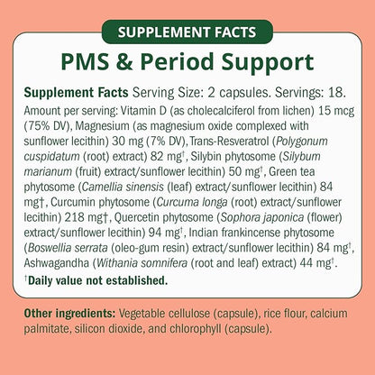 PMS & Period Relief - Menstrual Cramp Relief: No More Period Cramps, Mood Swings, or Bloating. PMS Supplement for Happy Hormones and Period Relief. (40 Count)