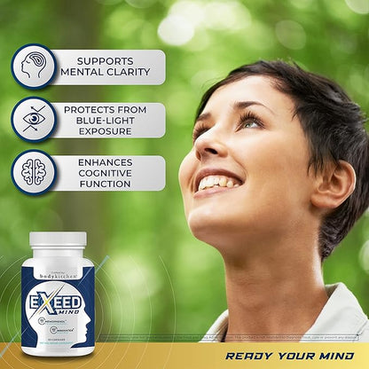 Body Kitchen EXEED Mind Crafted Supports Mental Clarity, Cognitive Function, with Memophenol, Lutemax 20/20, InnovaTea, Veggie Caps, 60 Count