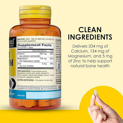 Mason Natural Calcium Magnesium & Zinc, 300,Day Supply, Supports Normal Bone Health & Immune System Booster, 3 Pack