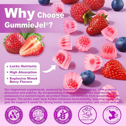 Sugar-Free Magnesium Gummies 400mg | Made in USA | 5-in-1 Complex: Glycinate, Citrate, Malate, Chloride & Taurate | with Ashwagandha, Vitamin D3 & Zinc | Muscle, Mood & Energy Support | Vegan, 60Cts